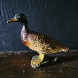 Antique Cast Iron Painted Duck Figural Bottle Opener Duck Bottle Opener